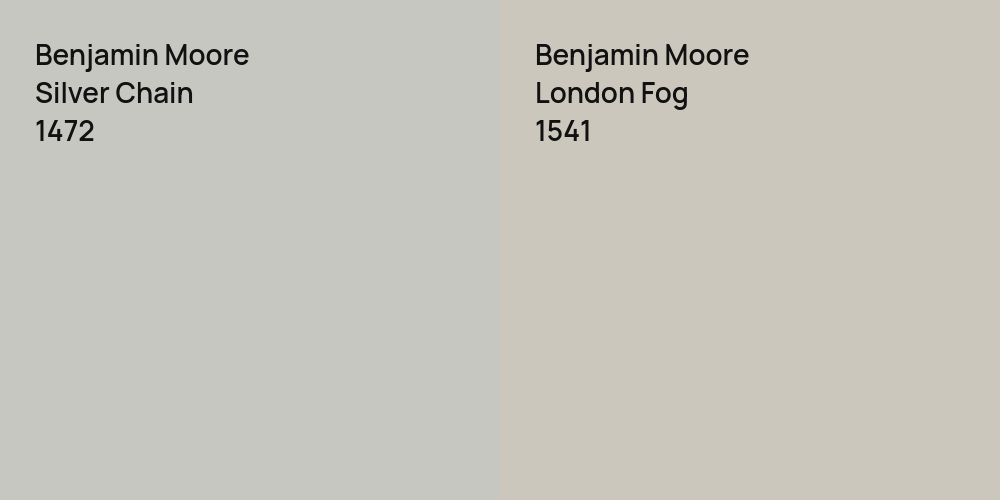 Benjamin Moore Silver Chain vs. Benjamin Moore London Fog