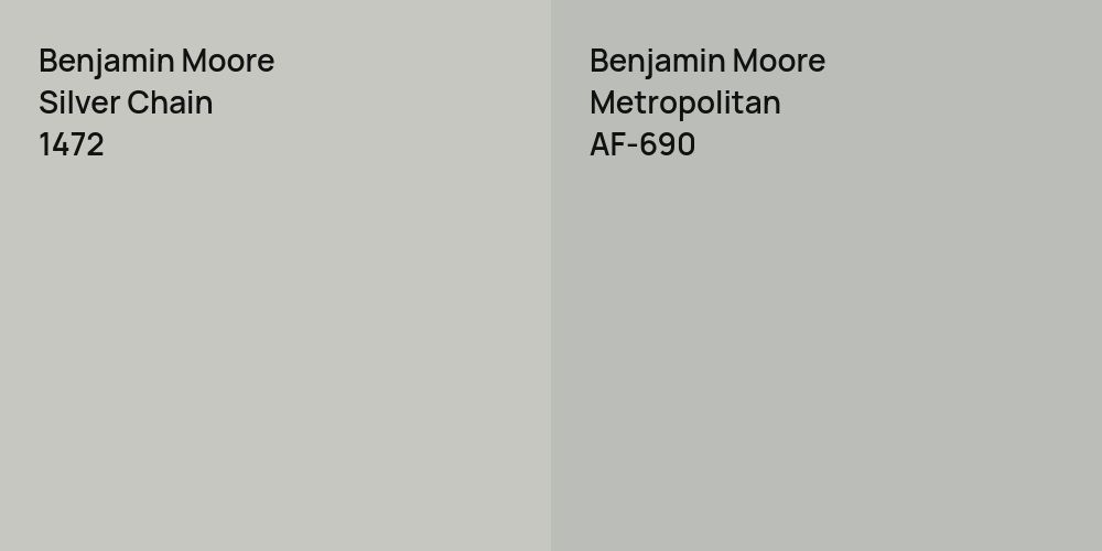 Benjamin Moore Silver Chain vs. Benjamin Moore Metropolitan