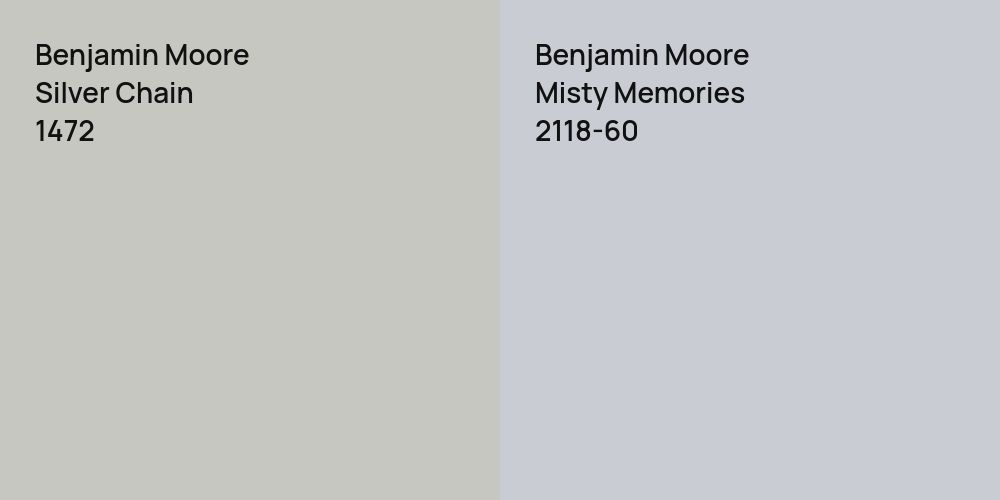 Benjamin Moore Silver Chain vs. Benjamin Moore Misty Memories