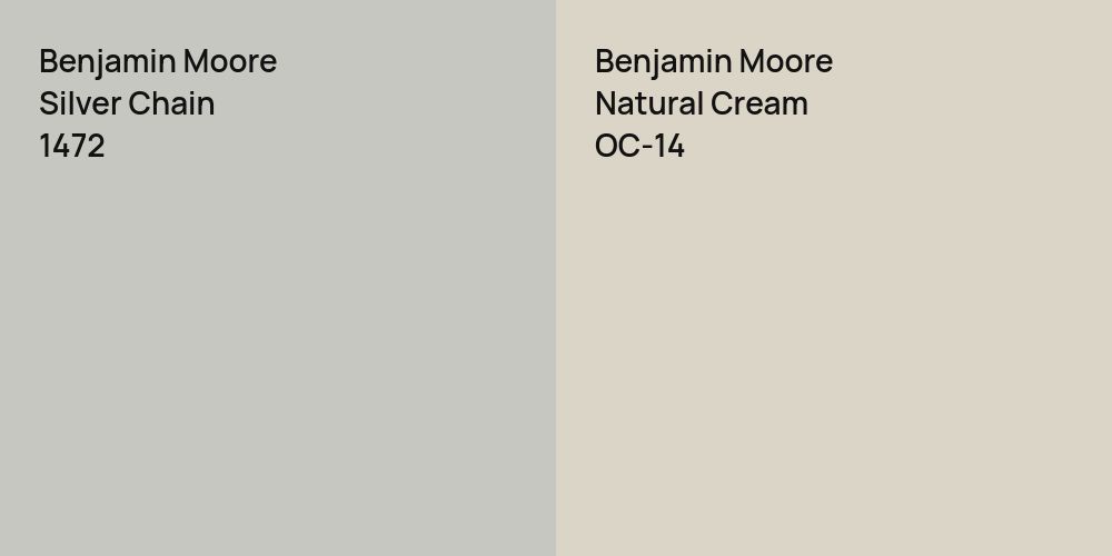 Benjamin Moore Silver Chain vs. Benjamin Moore Natural Cream