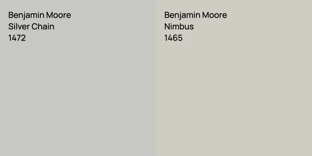 Benjamin Moore Silver Chain vs. Benjamin Moore Nimbus