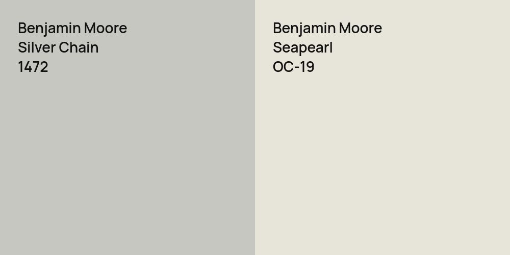 Benjamin Moore Silver Chain vs. Benjamin Moore Seapearl