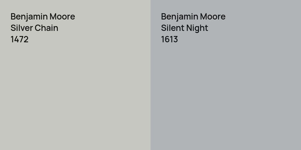 Benjamin Moore Silver Chain vs. Benjamin Moore Silent Night