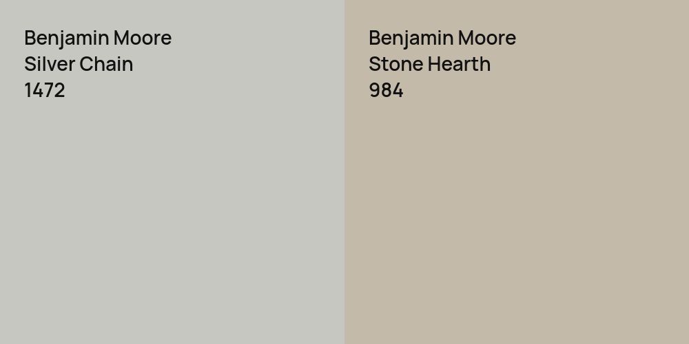 Benjamin Moore Silver Chain vs. Benjamin Moore Stone Hearth