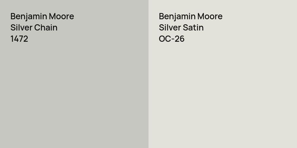 Benjamin Moore Silver Chain vs. Benjamin Moore Silver Satin