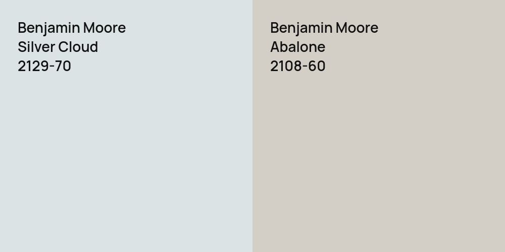 Benjamin Moore Silver Cloud vs. Benjamin Moore Abalone