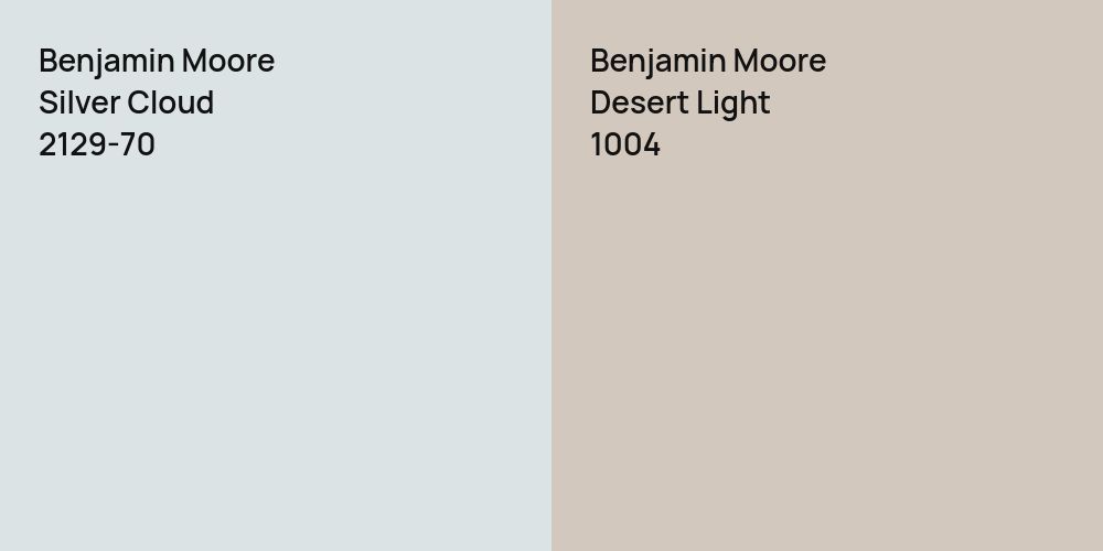 Benjamin Moore Silver Cloud vs. Benjamin Moore Desert Light