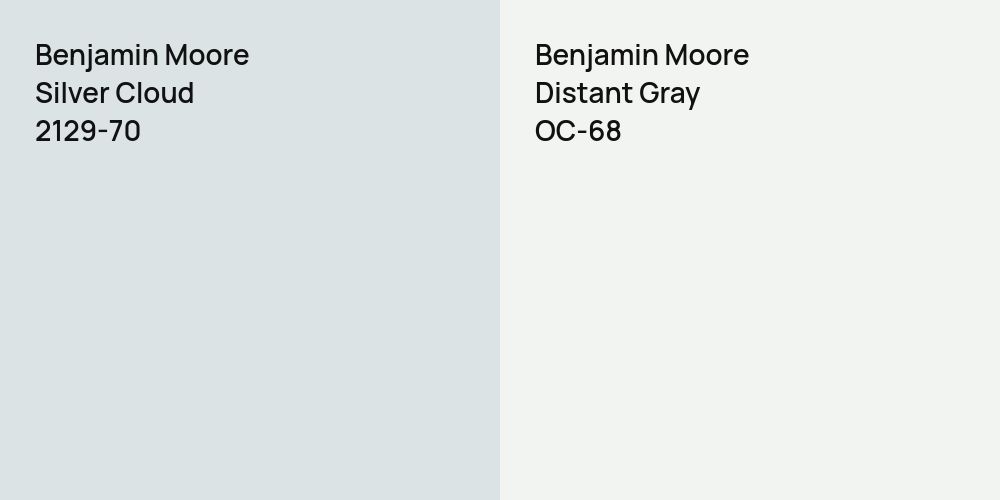 Benjamin Moore Silver Cloud vs. Benjamin Moore Distant Gray