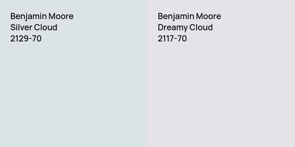 Benjamin Moore Silver Cloud vs. Benjamin Moore Dreamy Cloud