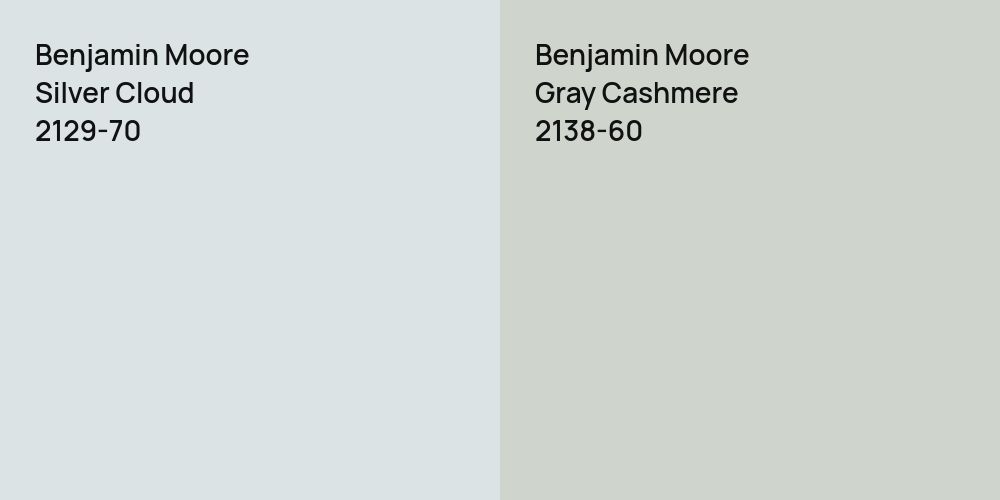 Benjamin Moore Silver Cloud vs. Benjamin Moore Gray Cashmere