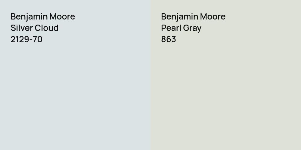 Benjamin Moore Silver Cloud vs. Benjamin Moore Pearl Gray