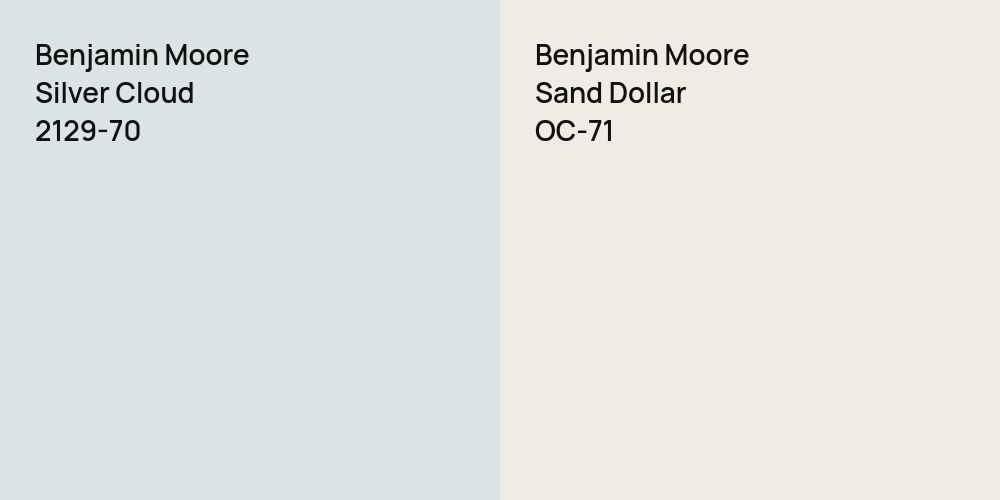 Benjamin Moore Silver Cloud vs. Benjamin Moore Sand Dollar