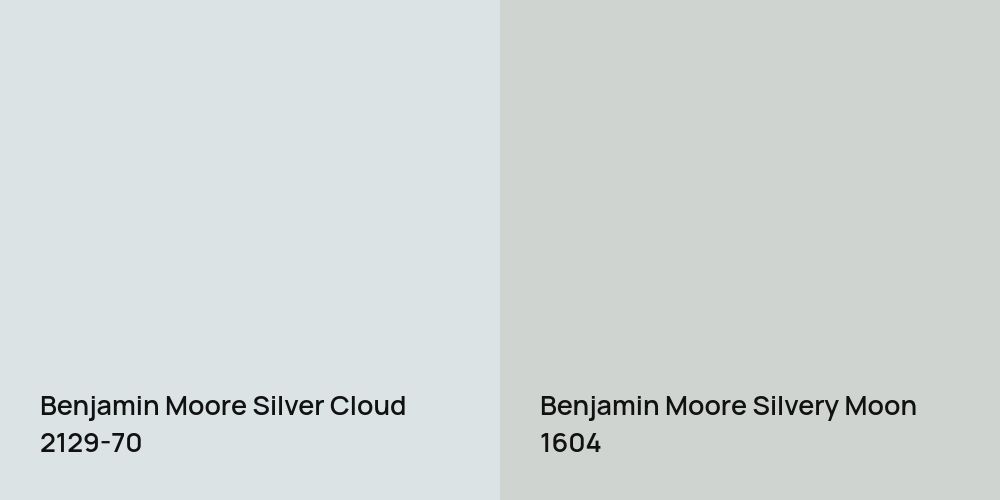 Benjamin Moore Silver Cloud vs. Benjamin Moore Silvery Moon