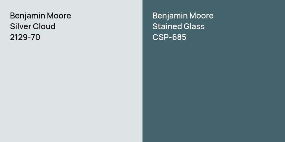 Benjamin Moore Silver Cloud vs. Benjamin Moore Stained Glass