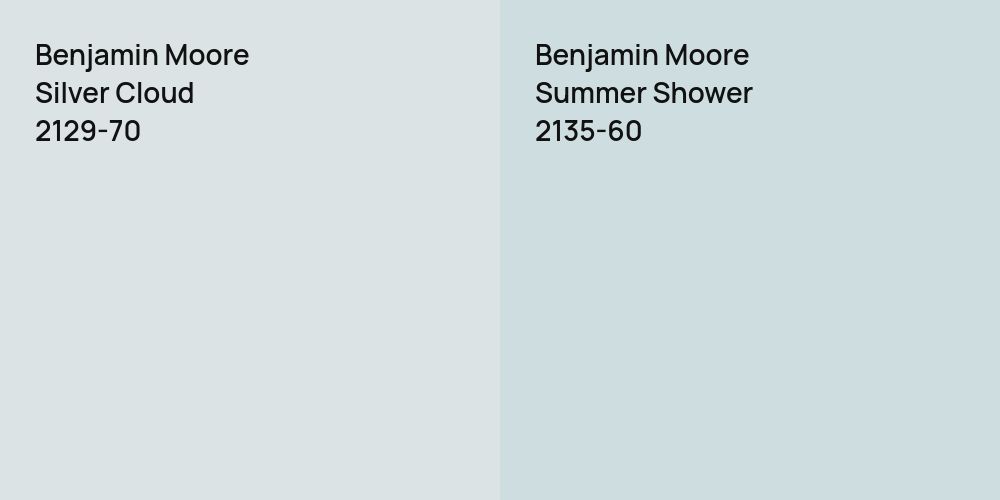 Benjamin Moore Silver Cloud vs. Benjamin Moore Summer Shower