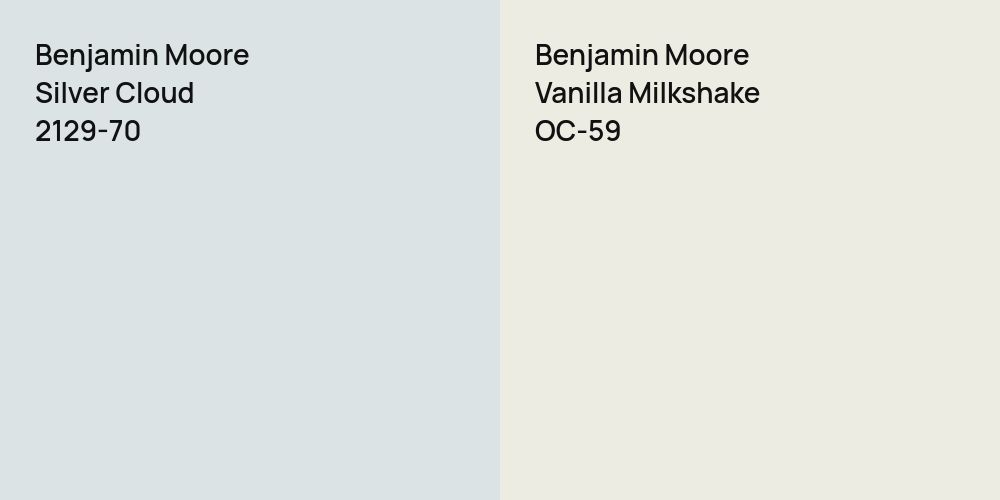 Benjamin Moore Silver Cloud vs. Benjamin Moore Vanilla Milkshake