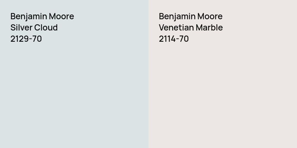 Benjamin Moore Silver Cloud vs. Benjamin Moore Venetian Marble