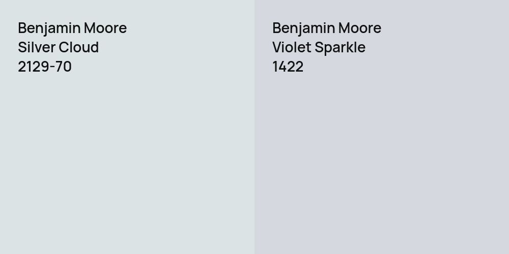 Benjamin Moore Silver Cloud vs. Benjamin Moore Violet Sparkle