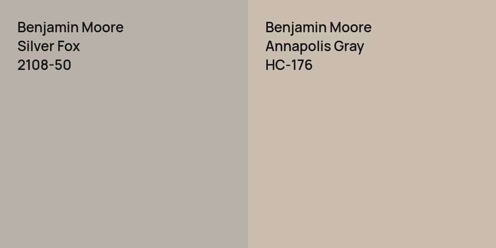 Benjamin Moore Silver Fox vs. Benjamin Moore Annapolis Gray