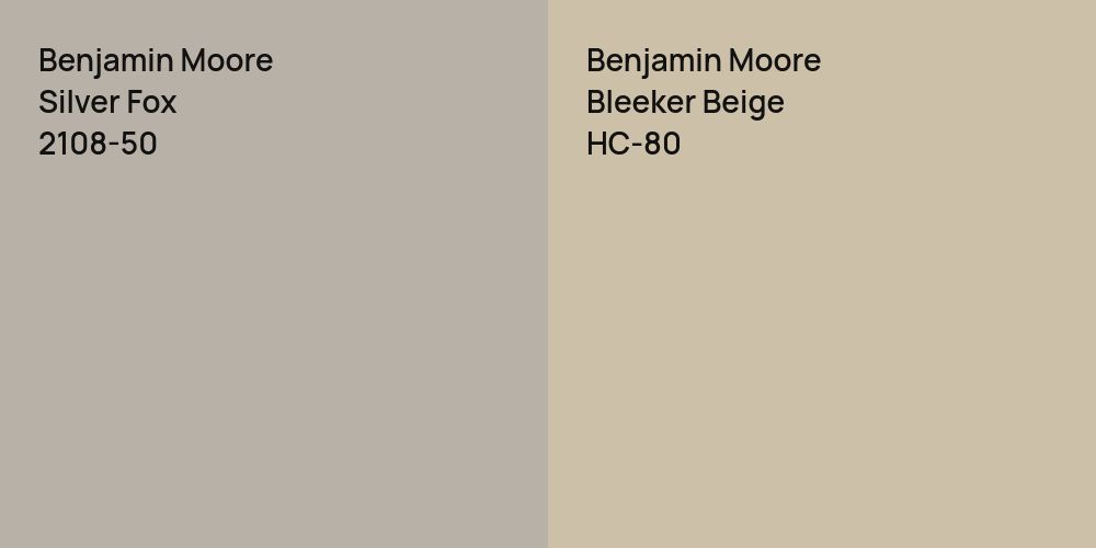 Benjamin Moore Silver Fox vs. Benjamin Moore Bleeker Beige