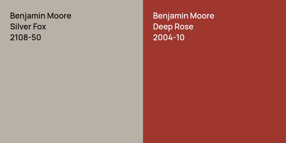 Benjamin Moore Silver Fox vs. Benjamin Moore Deep Rose