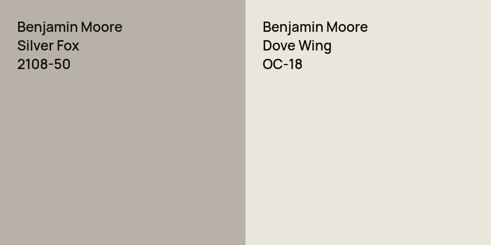 Benjamin Moore Silver Fox vs. Benjamin Moore Dove Wing