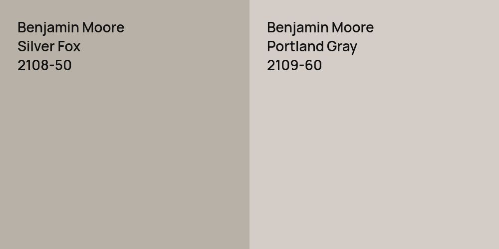 Benjamin Moore Silver Fox vs. Benjamin Moore Portland Gray