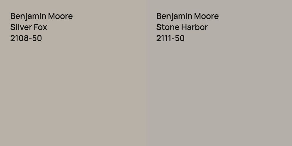 Benjamin Moore Silver Fox vs. Benjamin Moore Stone Harbor