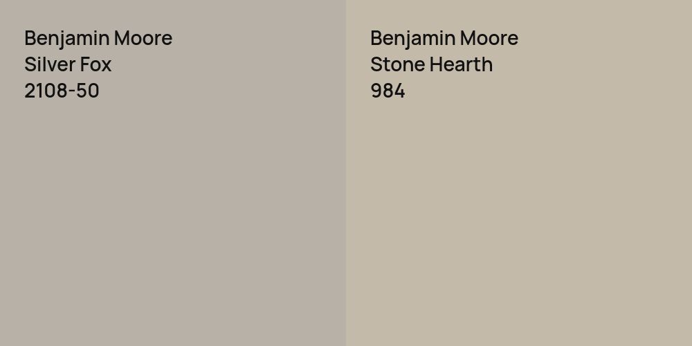 Benjamin Moore Silver Fox vs. Benjamin Moore Stone Hearth