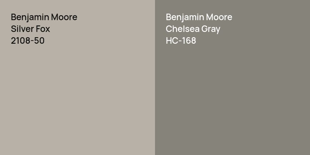 Benjamin Moore Silver Fox vs. Benjamin Moore Chelsea Gray