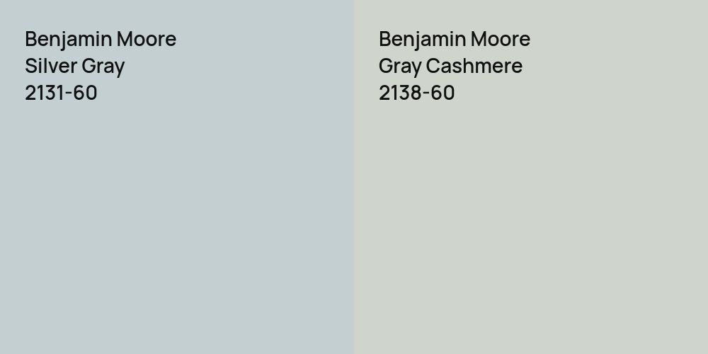 Benjamin Moore Silver Gray vs. Benjamin Moore Gray Cashmere