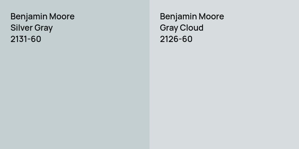 Benjamin Moore Silver Gray vs. Benjamin Moore Gray Cloud