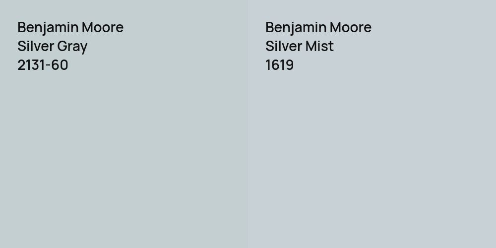 Benjamin Moore Silver Gray vs. Benjamin Moore Silver Mist