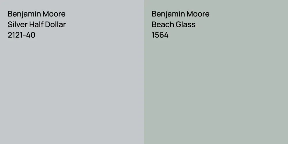 Benjamin Moore Silver Half Dollar vs. Benjamin Moore Beach Glass