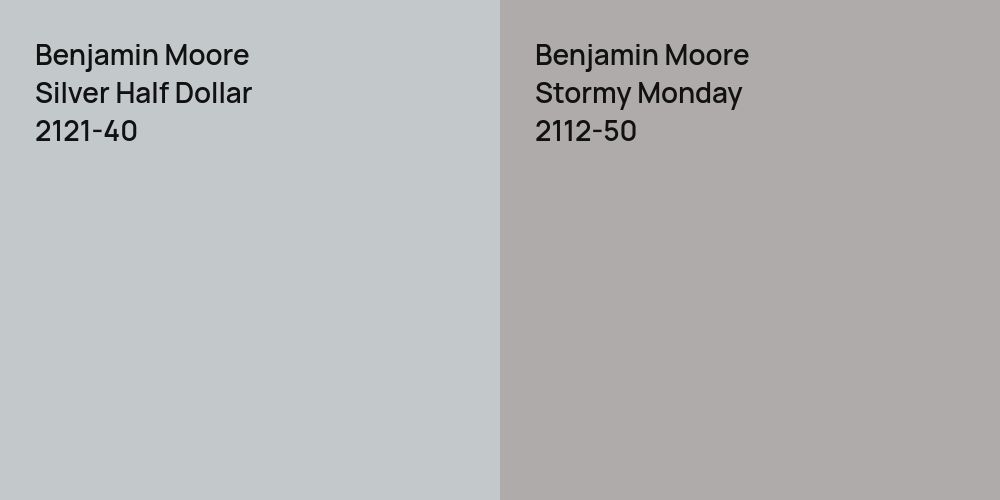 Benjamin Moore Silver Half Dollar vs. Benjamin Moore Stormy Monday