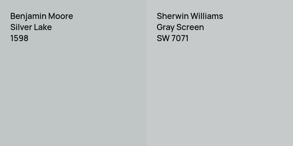 Benjamin Moore Silver Lake vs. Sherwin Williams Gray Screen