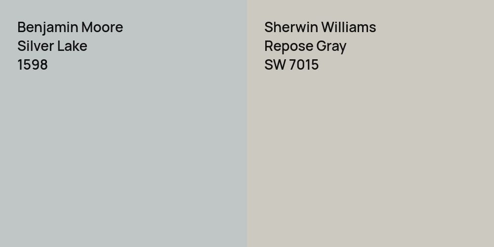 Benjamin Moore Silver Lake vs. Sherwin Williams Repose Gray