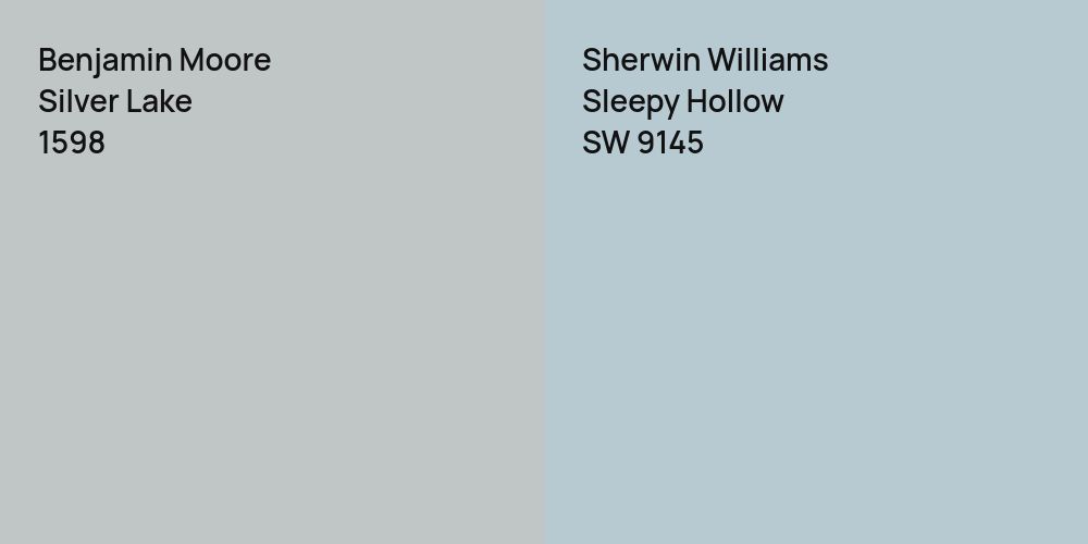 Benjamin Moore Silver Lake vs. Sherwin Williams Sleepy Hollow