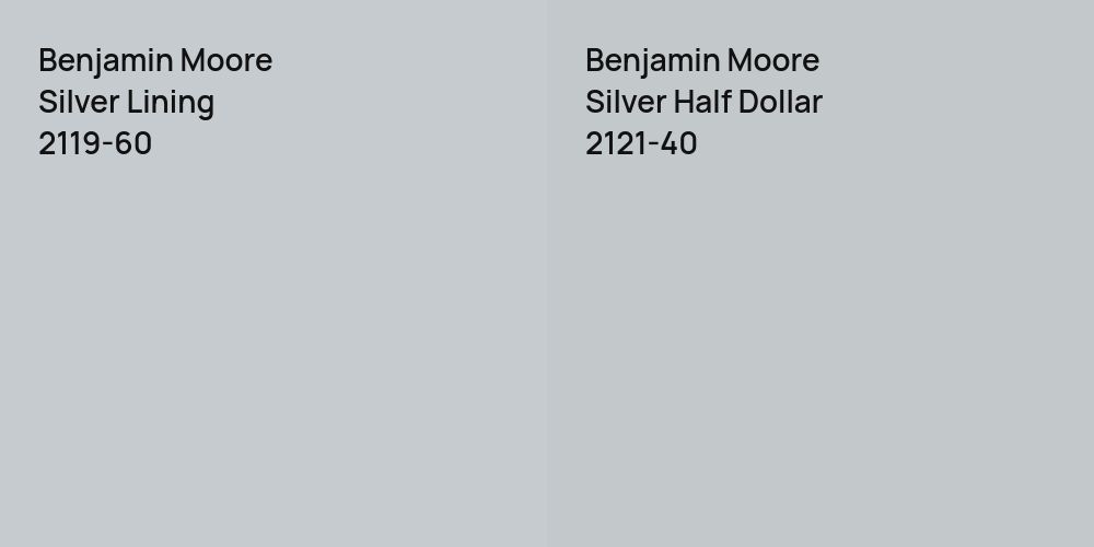 Benjamin Moore Silver Lining vs. Benjamin Moore Silver Half Dollar