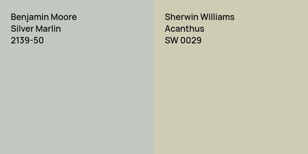 Benjamin Moore Silver Marlin vs. Sherwin Williams Acanthus