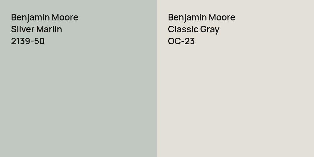 Benjamin Moore Silver Marlin vs. Benjamin Moore Classic Gray