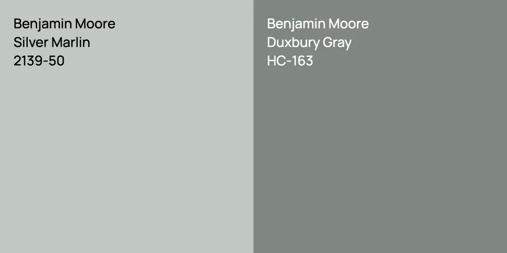 Benjamin Moore Silver Marlin vs. Benjamin Moore Duxbury Gray