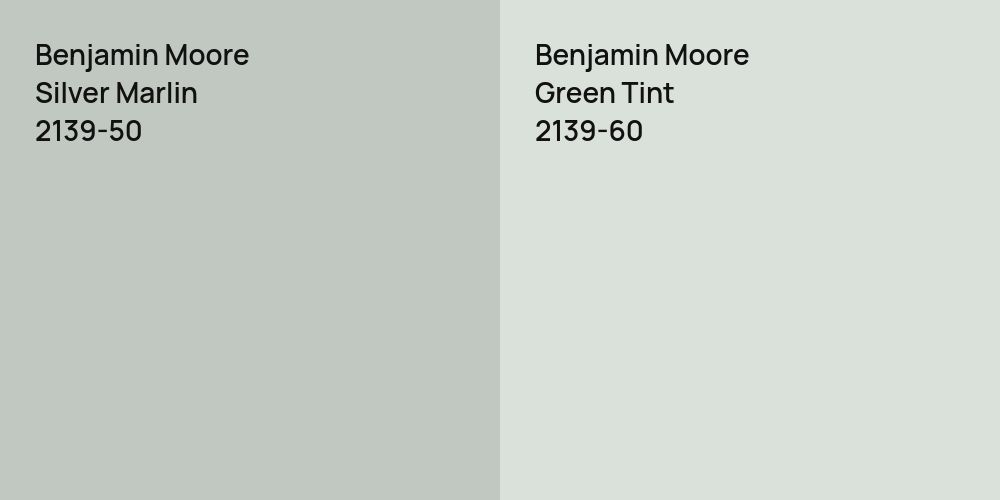 Benjamin Moore Silver Marlin vs. Benjamin Moore Green Tint