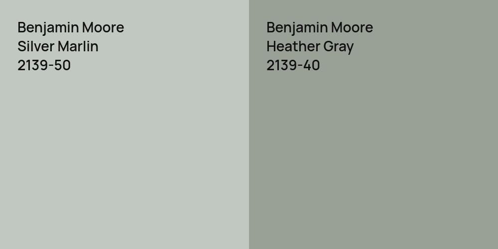 Benjamin Moore Silver Marlin vs. Benjamin Moore Heather Gray