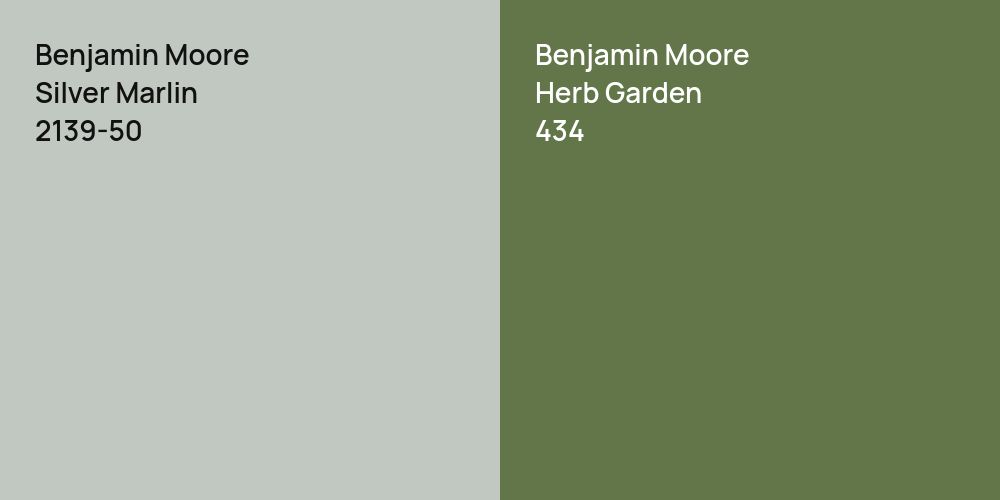 Benjamin Moore Silver Marlin vs. Benjamin Moore Herb Garden