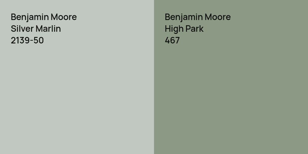 Benjamin Moore Silver Marlin vs. Benjamin Moore High Park