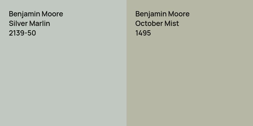 Benjamin Moore Silver Marlin vs. Benjamin Moore October Mist