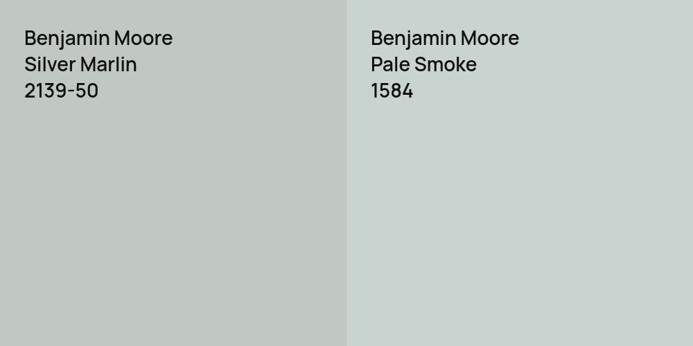 Benjamin Moore Silver Marlin vs. Benjamin Moore Pale Smoke