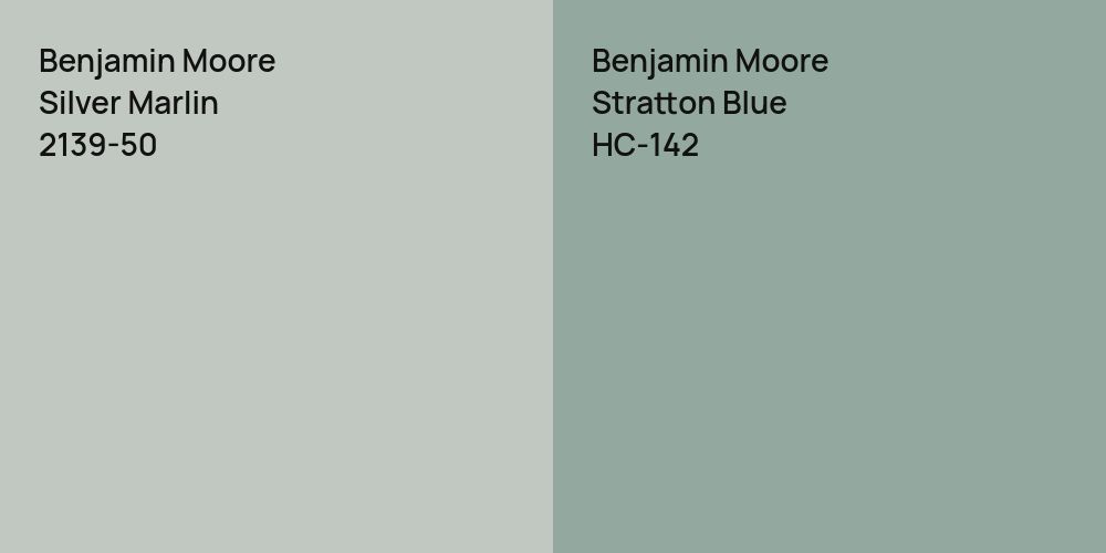 Benjamin Moore Silver Marlin vs. Benjamin Moore Stratton Blue