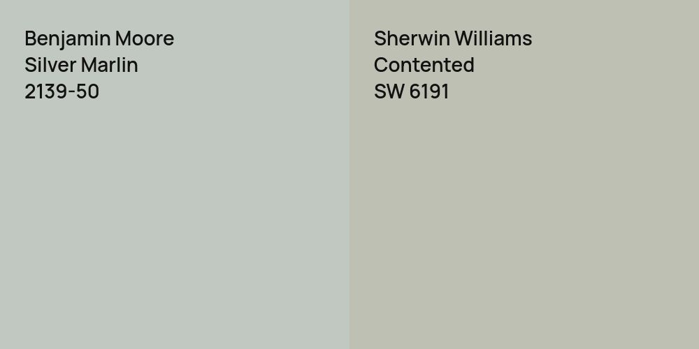 Benjamin Moore Silver Marlin vs. Sherwin Williams Contented